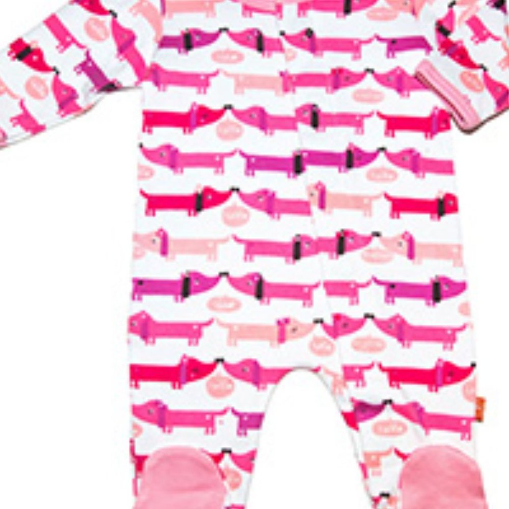 Magnificent Baby Pink Hot Dog Footie - Picture 2 of 2